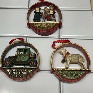 3 vintage hallmark keepsake ornaments